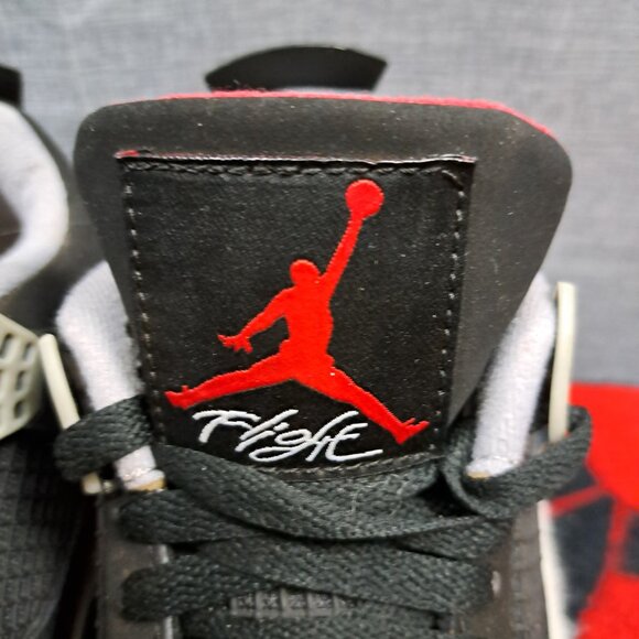 %Size 7.5 Nike Air Jordan 4 Retro Bred Black Cement 308497-060 Men AJ3 main image 14